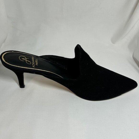 Adrianna Papell Shoes - ADRIANNA PAPELL Black Suede Pointed Toe Heel Mules